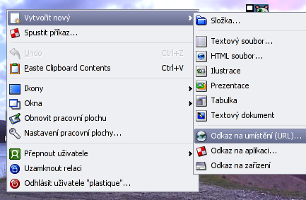 Vytvoření ikony koše na ploše