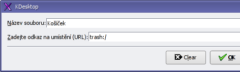 Vytvoření ikony koše na ploše