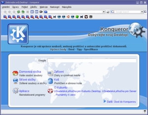 Úvodní strana Konqueroru