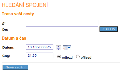 Absurdity cestování s ČD: bordel Vyhledání spoje v shopu