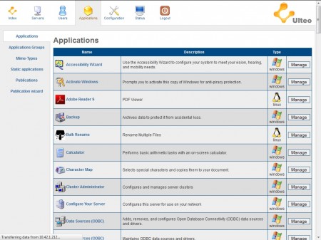 Ulteo - administrace aplikací Ulteo - administrace aplikací