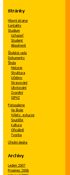1 Úprava hlavní nabídky Wordpressu